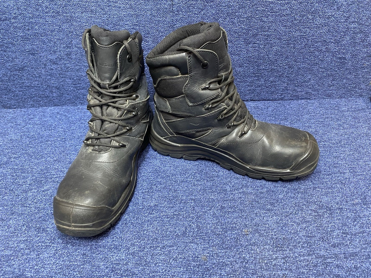 UK SIZE 12 - Black Steel Toe Capped Safety Boots