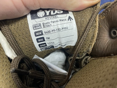 SIZE UK 7 - YDS Patrol Walking/Hiking - Brown Boots Male