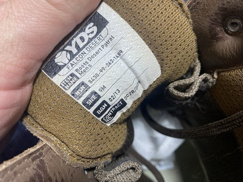 SIZE UK 9M - YDS Falcon Desert Patrol Walking/Hiking - Boots Male -VG