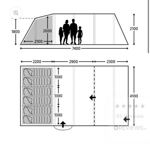 Bedroom Pod Only - Kampa Croyde 6 Air