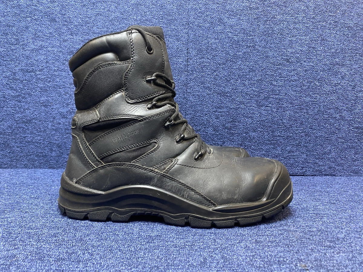 UK SIZE 12 - Black Steel Toe Capped Safety Boots