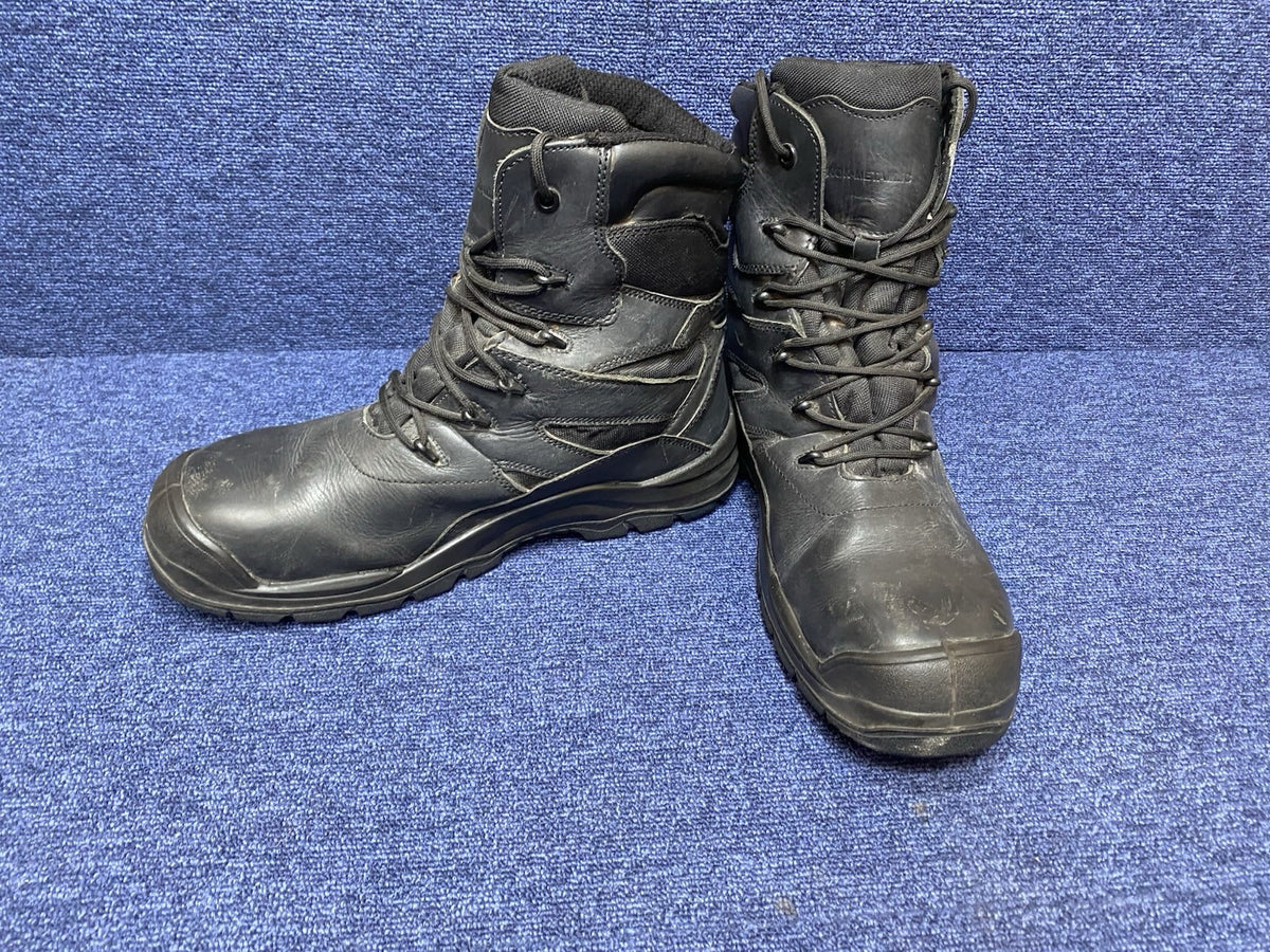 UK SIZE 12 - Black Steel Toe Capped Safety Boots