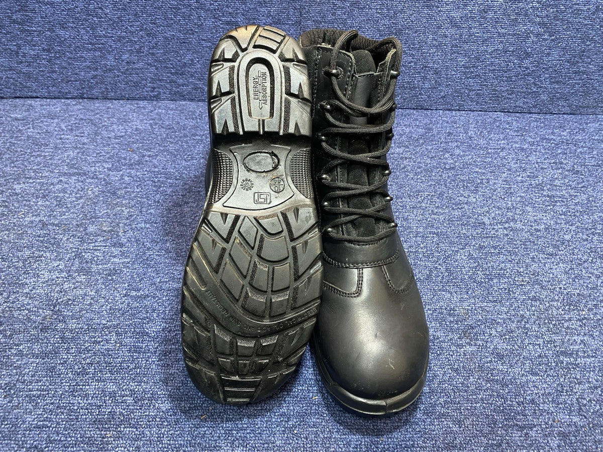 SIZE UK 10 High Leather Boots - Steel Toe