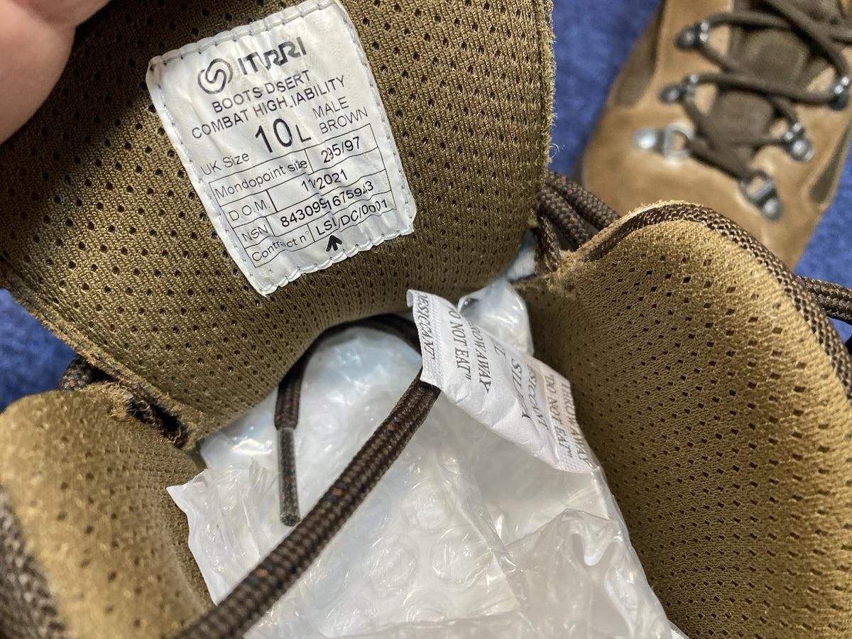 SIZE UK 10L - Iturri Desert Combat High Walking/Hiking Brown Boots Male