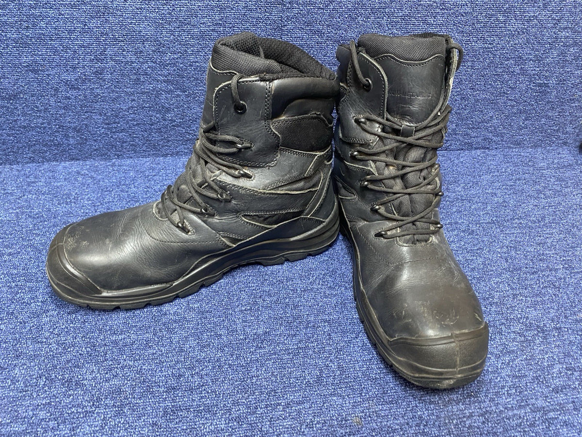 UK SIZE 12 - Black Steel Toe Capped Safety Boots