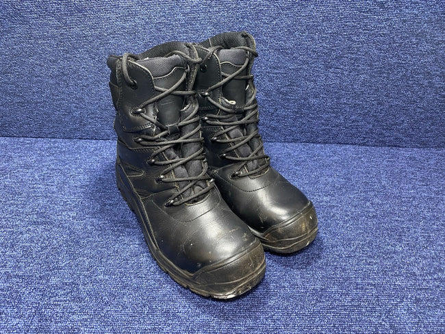 Mint Condition - SIZE UK 8 - Black Steel Toe Cap Safety Boots - Tall