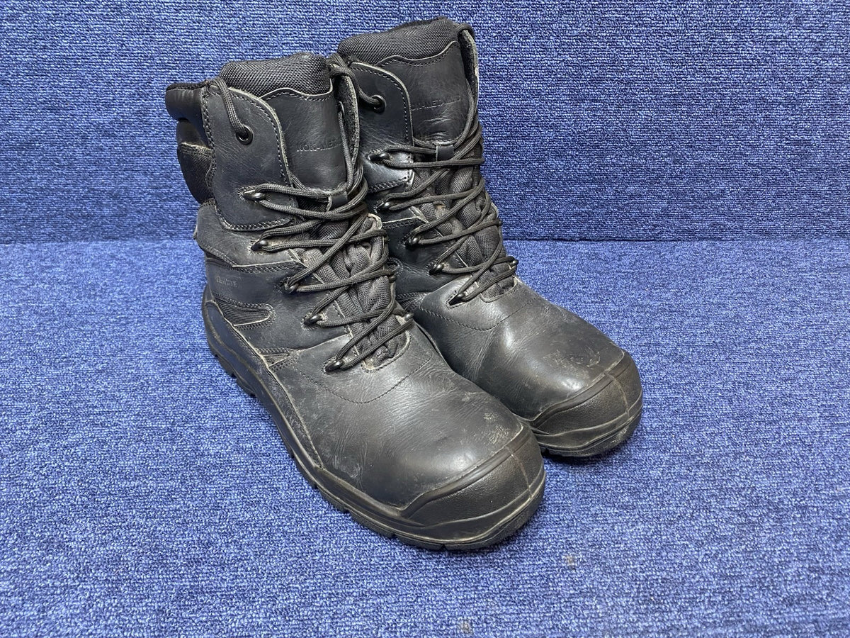 UK SIZE 12 - Black Steel Toe Capped Safety Boots