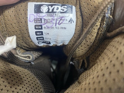 SIZE UK 10 - YDS Patrol Walking/Hiking - Brown Boots Male - Very Good
